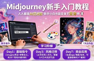 midjourney新手入门教程:人人都是AI艺术家,新手小白也能变身艺术大师-一号资源库