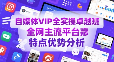 自媒体VIP全实操卓越班，全网主流平台特点优势分析-一号资源库