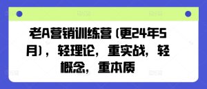 老A营销训练营(更25年7月)，轻理论，重实战，轻概念，重本质-一号资源库