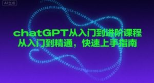 chatGPT从入门到进阶课程，从入门到精通，快速上手指南-一号资源库