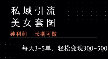 私域卖套图每天3-5单   每单利润99-2张+-一号资源库