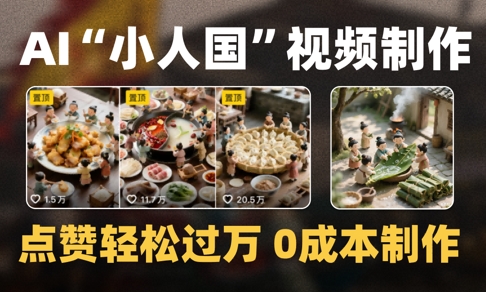 爆款1000W+播放微缩景观迷你小人国AI视频0成本制作全流程教学-一号资源库