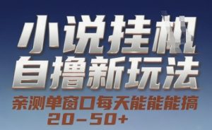 小说自撸新玩法 — 亲测单窗口每天能搞 20-50+，支持矩阵化批量操作【揭秘】-一号资源库