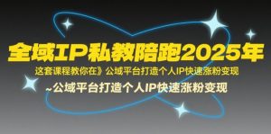 全域IP私教陪跑2025年，这套课程教你在​公域平台打造个人IP快速涨粉变现-一号资源库