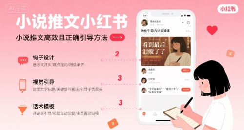 小说推文小红书高转化引导方法实操课，小说推文高效且正确引导方法-一号资源库