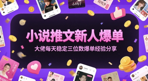 小说推文新人爆单大佬每天稳定三位数爆单经验分享-一号资源库