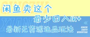 闲鱼卖这个，最少日入1k，最新无货源选品玩法-一号资源库