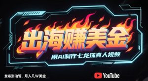 出海挣美金，用AI制作七龙珠真人视频，发布到油管，条条爆火，月入几W美刀-一号资源库