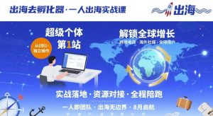 出海去孵化器，一人出海实战课，​超级个体第1站，解锁全球增长-一号资源库