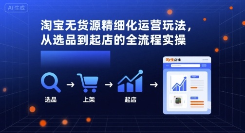 淘宝无货源精细化运营玩法，从选品到起店的全流程实操-一号资源库