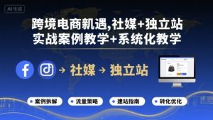 跨境电商新机遇，社媒+独立站，实战案例教学+系统化教学-一号资源库