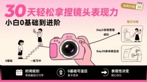 30天轻松拿捏镜头表现力，小白0基础到进阶-一号资源库