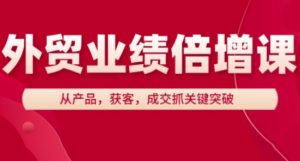 外贸业绩倍增课，从产品，获客，成交抓关键突破-一号资源库