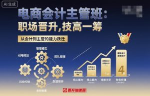 电商会计主管班，职场晋升，技高一筹-一号资源库