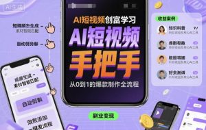 AI短视频创富学习，手把手教会你制作AI短视频-一号资源库