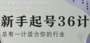 新手起号36计2.0，四年行业沉淀，上百条爆款视频经验一次性帮你搞定短视频问题-一号资源库