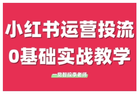 小红书运营投流，小红书广告投放从0到1的实战课，学完即可开始投放（更新）-一号资源库