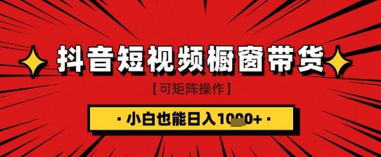 抖音短视频食品橱窗带货，小白轻松上手日入1k+【揭秘】-一号资源库