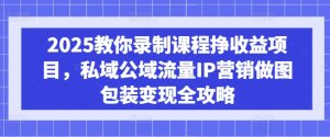 2025教你录制课程挣收益项目,私域公域流量IP营销做图包装变现全攻略-一号资源库