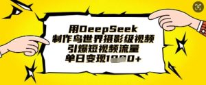 用DeepSeek制作鸟世界摄影级视频，引爆短视频流量，单日变现1k-一号资源库