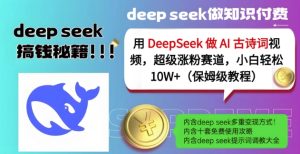 用DeepSeek做AI古诗词视频，超级涨粉赛道，小白轻松涨粉10W+(保姆级教程)-一号资源库