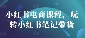 小红书电商课程，玩转小红书笔记带货-一号资源库