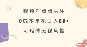视频号点点关注，0成本单号80+，可矩阵，绿色正规，长期稳定【揭秘】-一号资源库