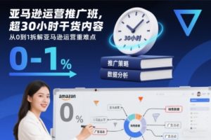 亚马逊运营推广班,超30小时干货内容,从0到1拆解亚马逊运营重难点-一号资源库