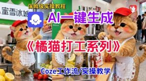 Coze扣子工作流一键生成胖橘猫打工短视频,保姆级实操搭建教学-一号资源库