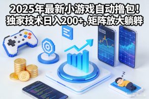 2025年最新小游戏自动撸包!独家技术日入2张+,矩阵放大躺賺【揭秘】-一号资源库
