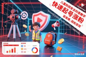 儿童防拐安全科普知识视频制作教学，快速起号涨粉，容易爆，轻松变现-一号资源库