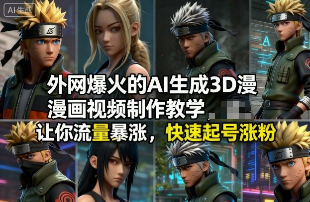 外网爆火的AI生成3D漫画视频制作教学，让你流量暴涨，快速起号涨粉！-一号资源库
