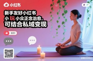 新手友好小红书小众正念治愈，玩法简单，可结合私域变现-一号资源库