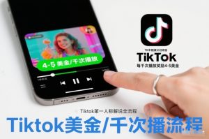 TK中视频计划项目,Tiktok第一人称解说流程,每干次播放奖励4-5美金-一号资源库