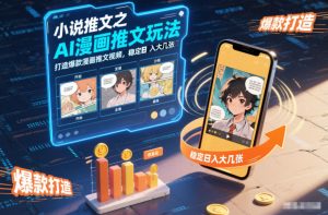 小说推文之AI漫画推文玩法,打造爆款漫画推文视频,稳定日入大几张-一号资源库