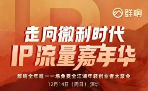 2025ip嘉年华万人12月14深圳线下课，走向微利时代，IP流量嘉年华，实操性极强的商业干货课-一号资源库