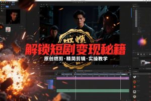 短剧拉新之原创燃剪精简剪辑实操课，解锁短剧变现秘籍-一号资源库