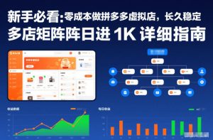 新手必看:零成本做拼多多虚拟店,长久稳定,多店矩阵日进1K详细指南【揭秘】-一号资源库