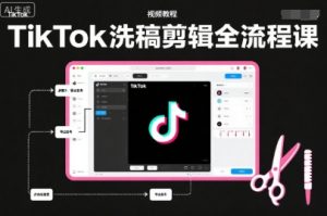 TikTok洗稿剪辑全流程课，PR洗稿剪辑全流程，TK洗稿运营课-一号资源库