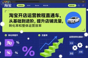 淘宝开店运营教程直通车，从基础到进阶，提升店铺流量，转化率和整体运营效率（更新11月）-一号资源库