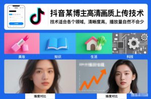 抖音某博主视频高清画质上传技术，技术适合各个领域，清晰度高，播放量自然不会少-一号资源库