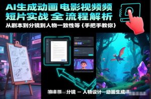 AI生成动画电影视频短片实战全流程解析，从剧本到分镜到人物一致性等手把手教你-一号资源库