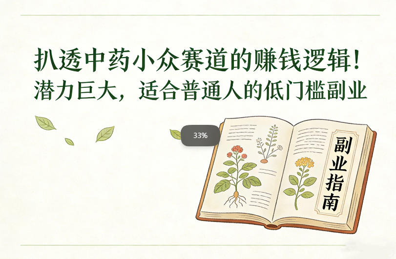 扒透中药小众赛道的賺米逻辑，潜力巨大，适合普通人的低门槛副业-一号资源库