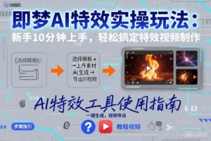 即梦AI特效实操玩法:新手10分钟上手,轻松搞定特效视频制作-一号资源库