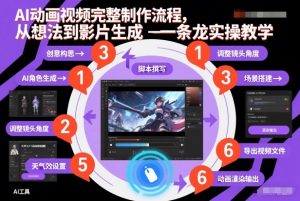 AI动画视频完整制作流程，从想法到影片生成一条龙实操教学-一号资源库