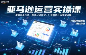 亚马逊运营实操课，覆盖选品方法、新品口诀必学、广告最新打法等全流程，打造跨境爆款店铺-一号资源库